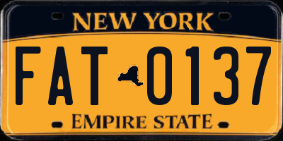NY license plate FAT0137