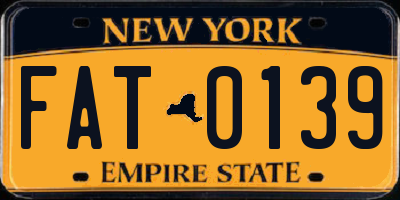 NY license plate FAT0139
