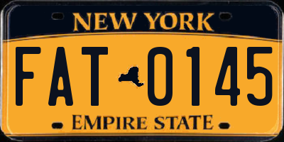 NY license plate FAT0145