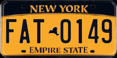 NY license plate FAT0149