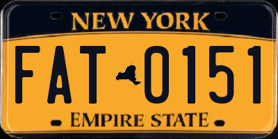NY license plate FAT0151