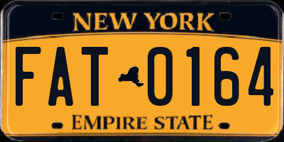 NY license plate FAT0164
