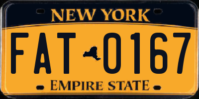 NY license plate FAT0167