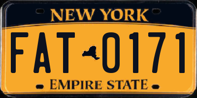 NY license plate FAT0171