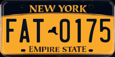 NY license plate FAT0175