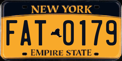 NY license plate FAT0179