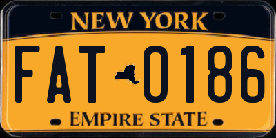 NY license plate FAT0186