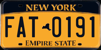 NY license plate FAT0191
