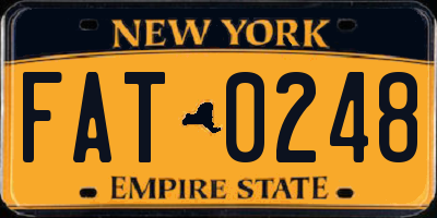 NY license plate FAT0248