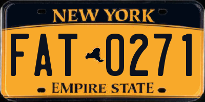 NY license plate FAT0271
