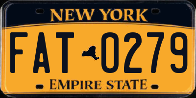NY license plate FAT0279