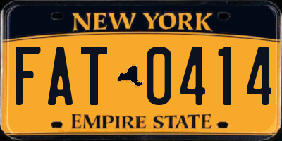 NY license plate FAT0414