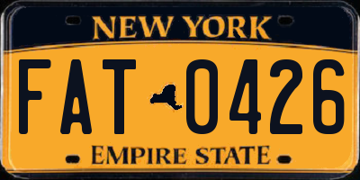 NY license plate FAT0426