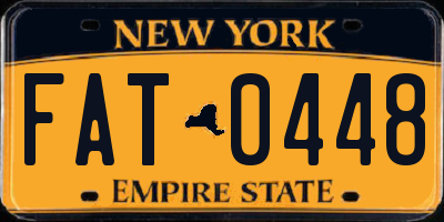 NY license plate FAT0448