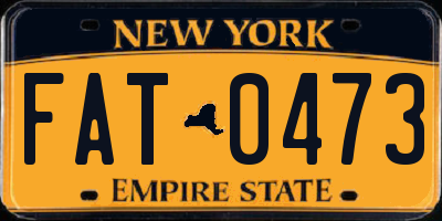 NY license plate FAT0473
