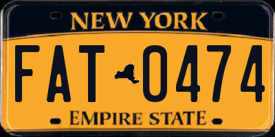 NY license plate FAT0474