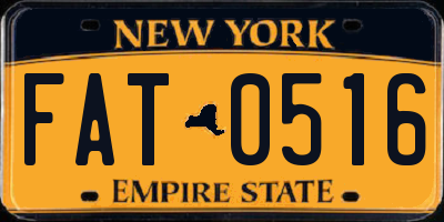 NY license plate FAT0516