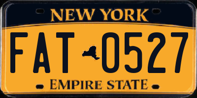 NY license plate FAT0527