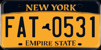 NY license plate FAT0531