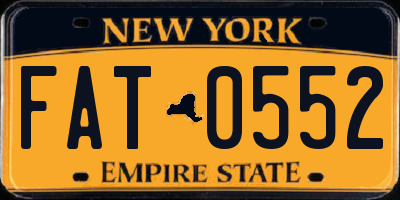 NY license plate FAT0552