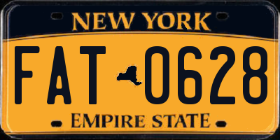 NY license plate FAT0628
