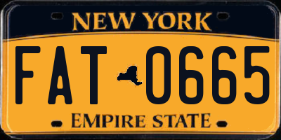 NY license plate FAT0665