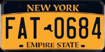 NY license plate FAT0684