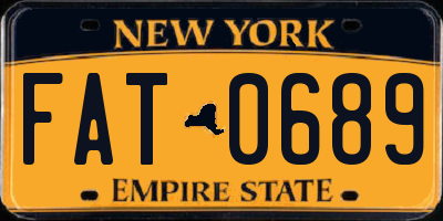 NY license plate FAT0689