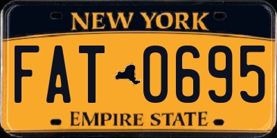 NY license plate FAT0695
