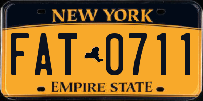 NY license plate FAT0711