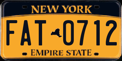 NY license plate FAT0712