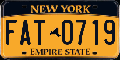 NY license plate FAT0719