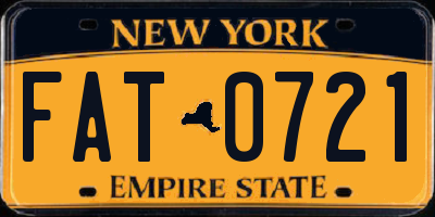 NY license plate FAT0721