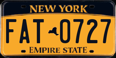 NY license plate FAT0727