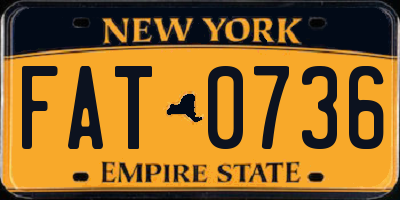NY license plate FAT0736