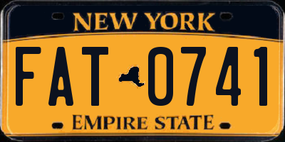 NY license plate FAT0741