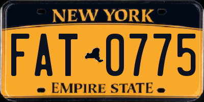 NY license plate FAT0775