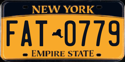 NY license plate FAT0779