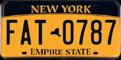 NY license plate FAT0787