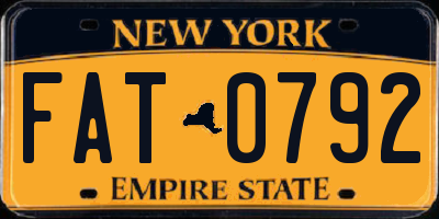 NY license plate FAT0792