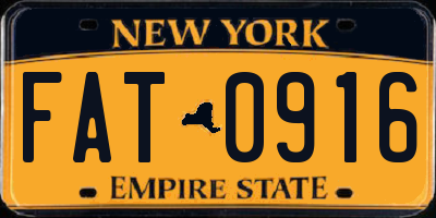 NY license plate FAT0916