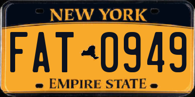 NY license plate FAT0949