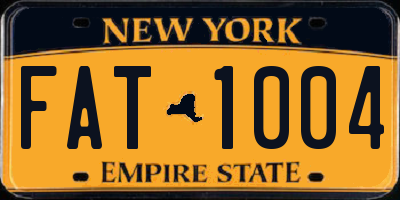 NY license plate FAT1004
