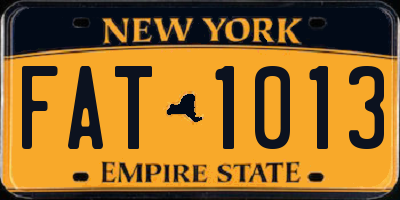 NY license plate FAT1013