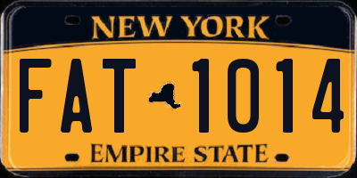 NY license plate FAT1014
