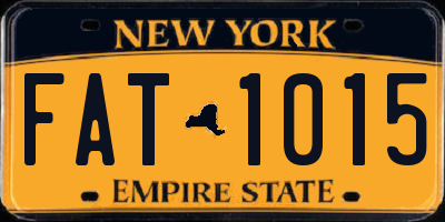 NY license plate FAT1015
