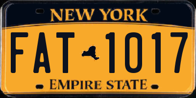 NY license plate FAT1017