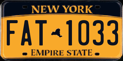 NY license plate FAT1033