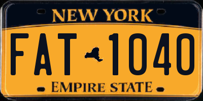 NY license plate FAT1040