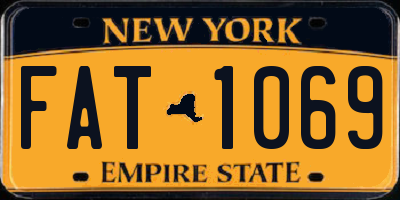 NY license plate FAT1069